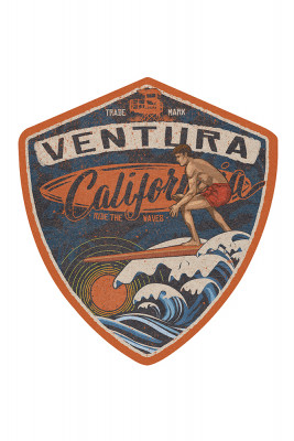 Ventura, California - Surfer Scene - Contour - Lantern Press Artwork