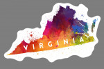 Virginia - State Abstract Watercolor - Contour