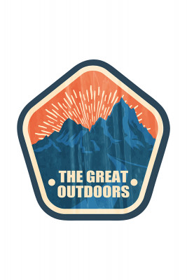 The Great Outdoors - Mountains - Vintage Vector - Contour - Lantern Press Artwork