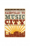 Nashville, Tennessee - City and Sunburst - Screenprint - Contour
