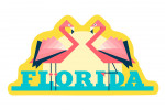 Florida - Flamingos - Vector Geometric - Contour - Lantern Press Artwork