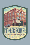 Seattle, Washington - Pioneer Square - Cadillac Hotel - Contour - Lantern Press Artwork