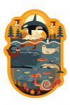Tacoma, Washington - Geometric - Marine Animals - Contour