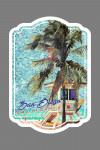 San Diego, California - Beach & Lifeguard Shack - Van Gogh Style - Contour