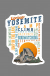 Yosemite, California - Experience Yosemite - Typography - Contour - Lantern Press Artwork