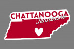 Chattanooga, Tennessee - State Heart Outline - Contour - Lantern Press Artwork