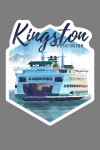 Kingston, Washington - Ferry - Watercolor - Contour - Lantern Press Artwork