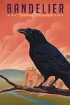 Bandelier National Monument, New Mexico - Raven - Litho - Lantern Press Artwork