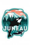 Juneau, Alaska - Orca & Calf - Contour - Lantern Press Artwork