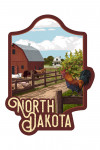 North Dakota - Barnyard Scene - Contour