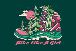 Hike Like a Girl - Distressed Vector - Hiking Boot