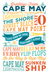 Cape May, New Jersey - Sunset Beach - New Typography - Lantern Press Artwork