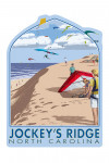 Jockey's Ridge Hang Gliders & Kite Flyers - Outer Banks, North Carolina - Contour - Lantern Press Poster