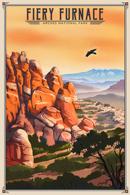 Fiery Furnace, Arches National Park - Lithograph National Park Series - Lantern Press Artwork