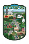 Iowa - Retro Style Countryside - Contour
