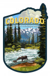 Glenwood Springs, Colorado - Moose & River Rapids - Contour - Lantern Press Artwork