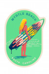 Myrtle Beach, South Carolina - Sweet Relief Collection - Surfer Girl with Surfboard - Contour