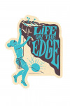 Life on the Edge - Climbing Woman - Contour - Lantern Press Artwork