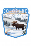 Breckenridge, Colorado -  Moose - Winter Scene - Contour