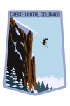 Crested Butte, Colorado - Skier Jumping - Contour