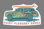 Point Pleasant Beach, New Jersey - Woody sans Palm Tree - white - Contour - Lantern Press Artwork