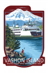 Vashon Island, Washington - Ferry Scene - Contour