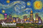 Charlotte, North Carolina - Starry Night