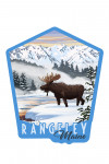 Rangeley, Maine - Moose - Winter Scene - Contour