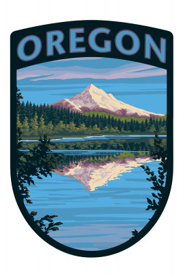 Mount Hood from Lost Lake, Oregon - Contour