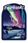 Fairbanks, Alaska - Northern Lights & Cabin - Two People - Contour