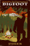 Stehekin, Washington - Home of Bigfoot - WPA Style - Lantern Press Artwork