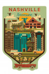 Nashville, Tennessee - Geometric City Series - Contour