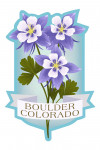 Boulder, Colorado - Vintage Flora - State Series - Rocky Mountain Columbine - Contour