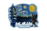 Boulder, Colorado - Winter Bigfoot - Van Gogh Starry Night - Contour