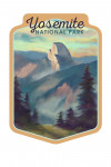 Yosemite National Park, California - Half Dome Scene - Oil Painting - Contour