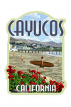 Cayucos, California - Beach & Pier Scene - Contour - Lantern Press Artwork