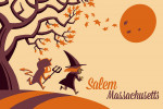 Salem, Massachusetts - Devil & Witch - Retro - Lantern Press Artwork
