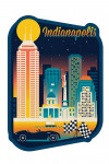 Indianapolis, Indiana - Retro Skyline Chromatic Series - Contour