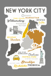 New York City, New York - Typography & Icons - Contour - Lantern Press Artwork