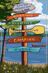 Moneta, Virginia - Destination Signpost - Gifts Ahoy - Lantern Press Artwork