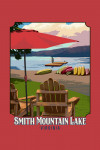 Moneta, Virginia - Umbrella & Lake - Smith Mountain Lake - Contour - Lantern Press Artwork