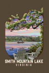 Smith Mountain Lake, Virginia - Adirondack Chairs & Lake - Contour - Lantern Press Artwork