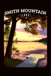 Smith Mountain Lake, Virginia - Painterly - Lake at Sunset - Contour - Lantern Press Artwork