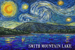 Smith Mountain Lake, Virginia - Starry Night - Lantern Press Artwork