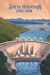 Moneta, Virginia - Lithograph - Smith Mountain Lake Dam - Lantern Press Artwork