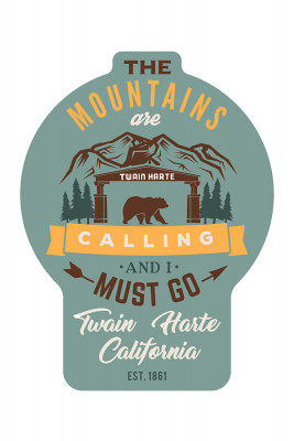 Twain Harte, California - The Mountains are Calling - Twain Arch - Contour - Lantern Press Artwork