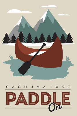 Cachuma Lake, California - Paddle On - Lantern Press Artwork