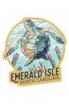 Emerald Isle, North Carolina - Graphic Pastel - Sea Turtle