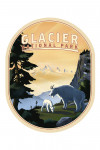 Glacier National Park - Mountain Goats & Mountain - Contour - Lantern Press Artwork
