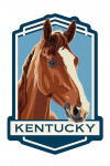 Kentucky - Letterpress - Horse - Contour